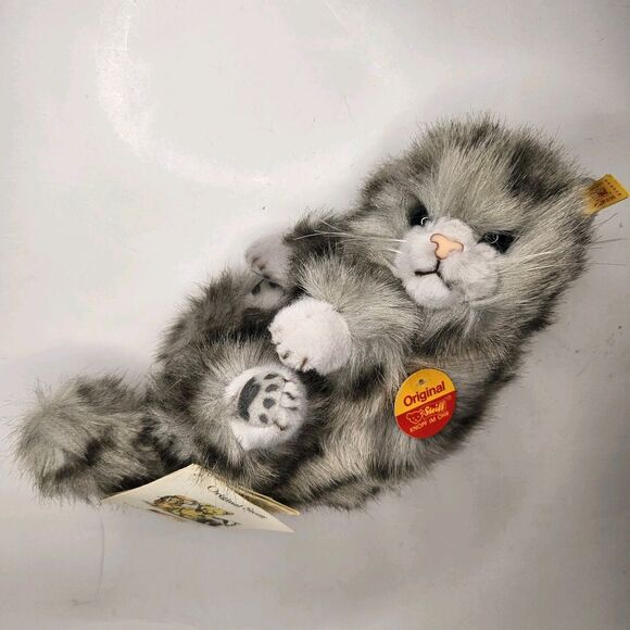 NWT Vintage 90´s STEIFF Sleeping Laying Playing Grey...